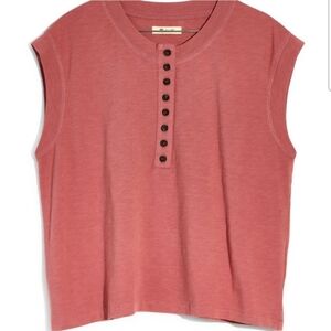 Madewell Garment Dyed Henley Muscle Tshirt